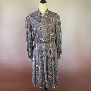 Vintage Carriage Court Long Sleeve Double Breasted Dress